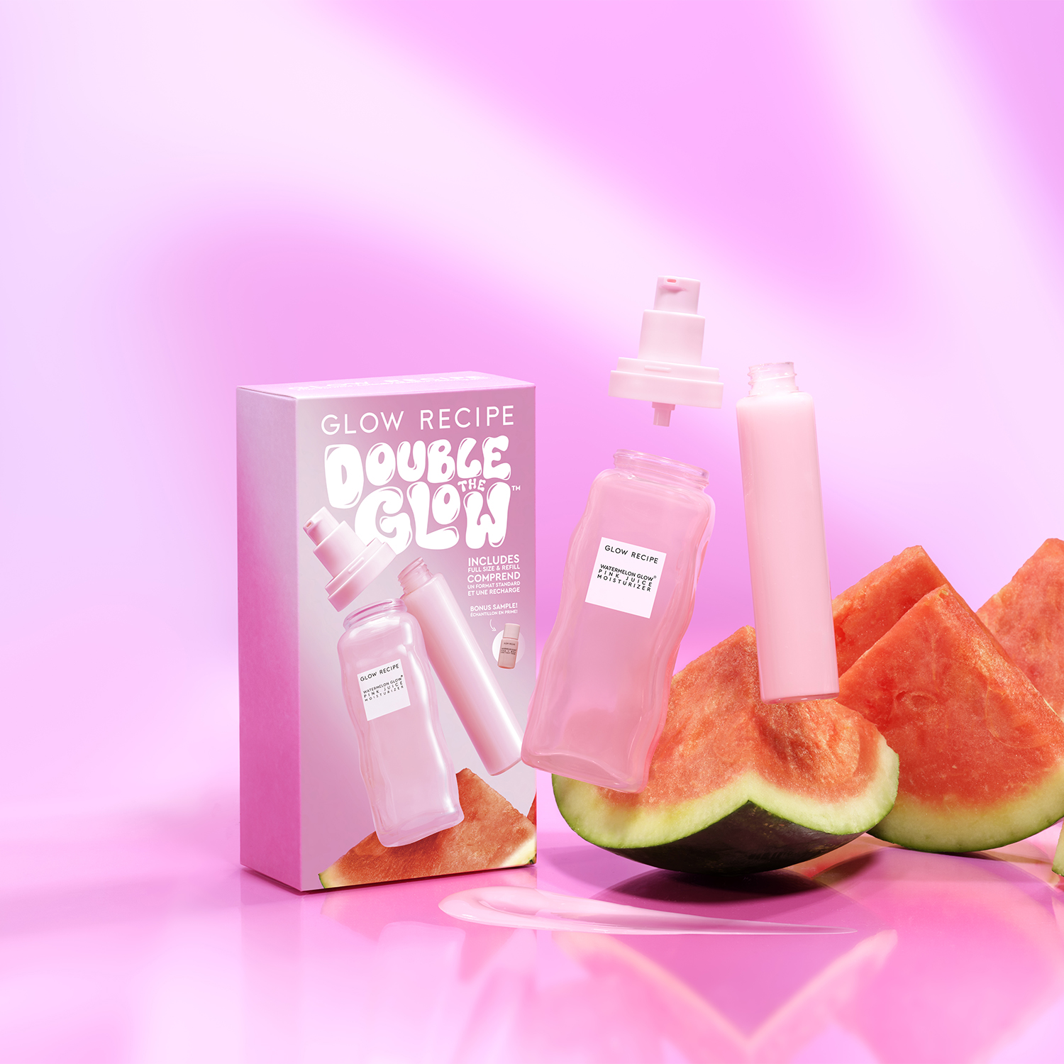 DOUBLE THE GLOW PINK JUICE MOISTURIZER REFILLABLE KIT (SET DE CUIDADO DE LA PIEL)